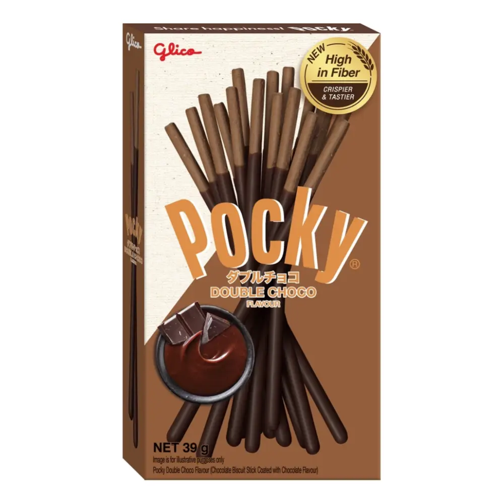 Bánh Que Phủ Socola, Pocky, Double Choco (39g) - GLICO